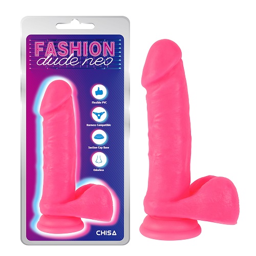 Dildo penis cu dublă densitate de 7,6 inchi, roz